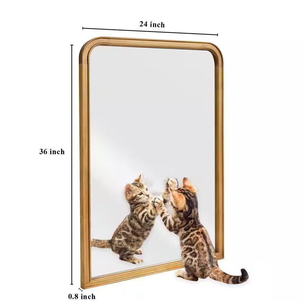 24 In. W X 36 In. H Rectangle Bonnevaux Natural Pine Wood Finish Wall Mirror – R