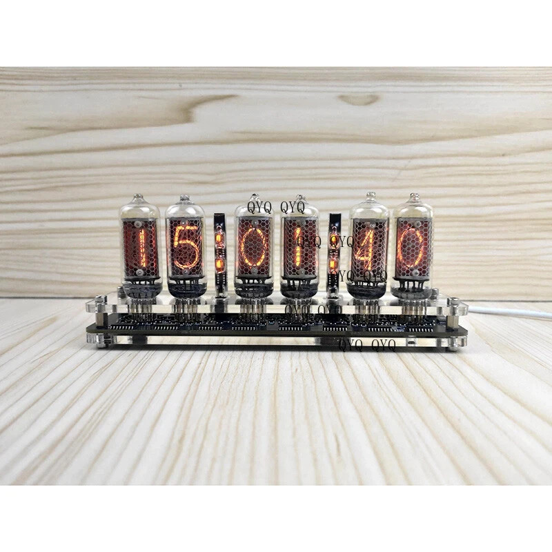 IN-8 Nixie Tube Clock Base w/Colon Tube for 6-bit Glow Tube Clock USB Type-C 5V