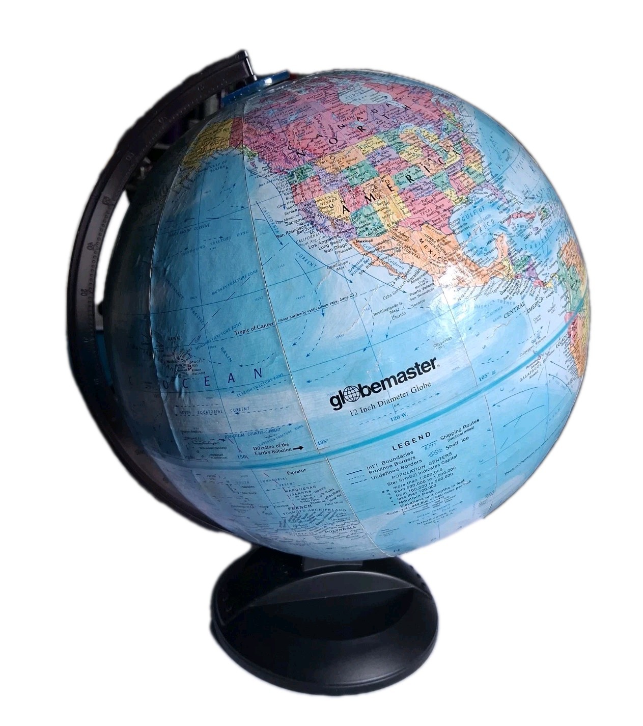 GlobeMaster 12″ Tabletop Rotating Multicolor World Globe *see aging As Is*