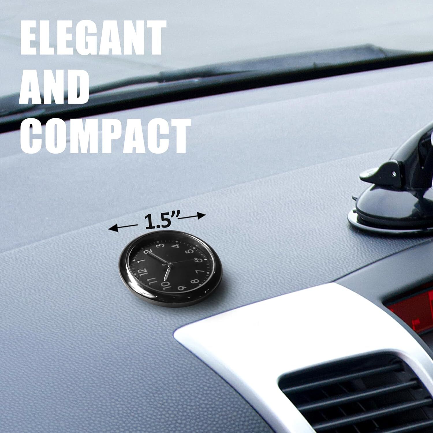 Betus Car Dashboard Clock – Mini Tiny Small Analog Clock Watch for Vehicle