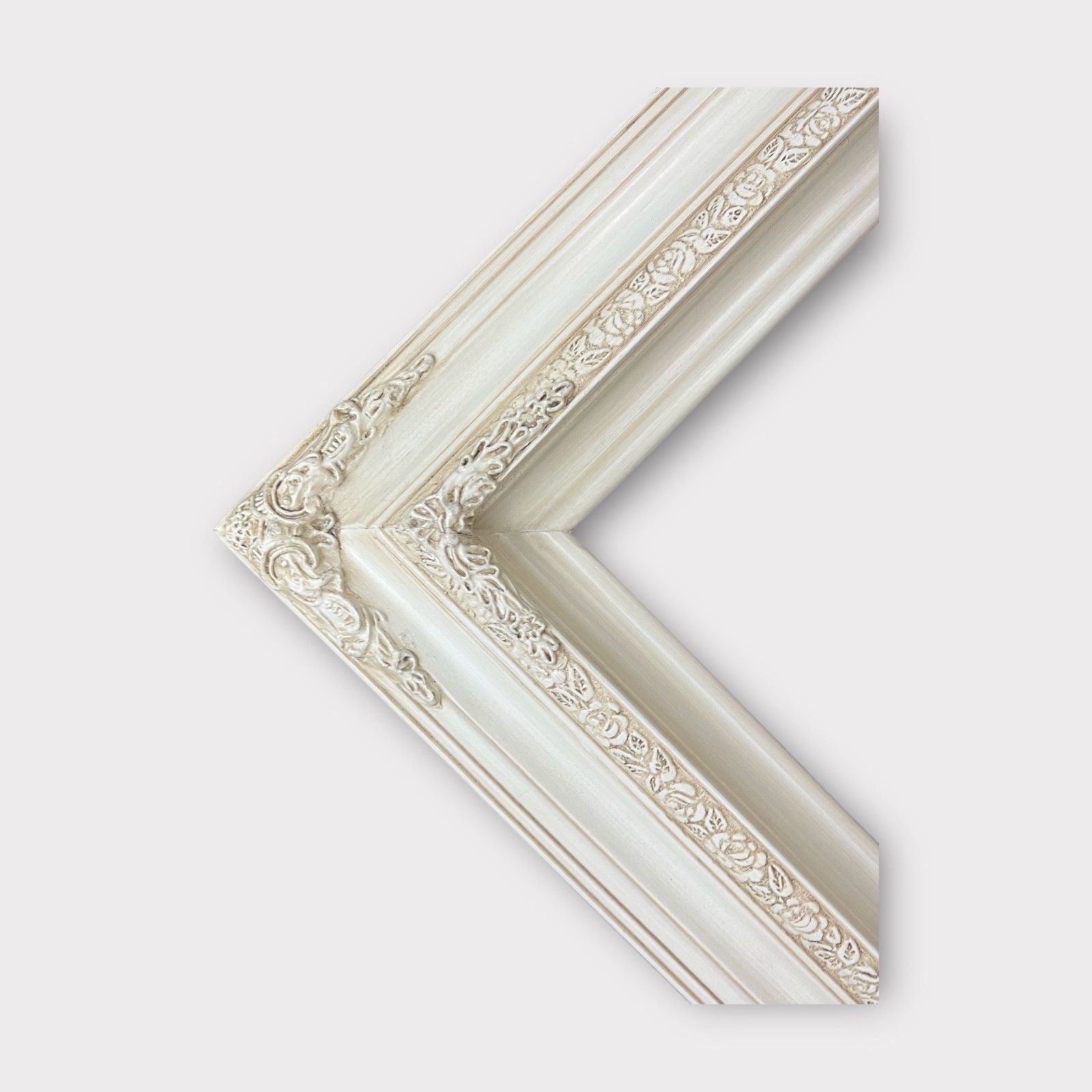 18 x 24 In stock-,Traditional compo ornate wood frame, IVORY FINISH, white wood