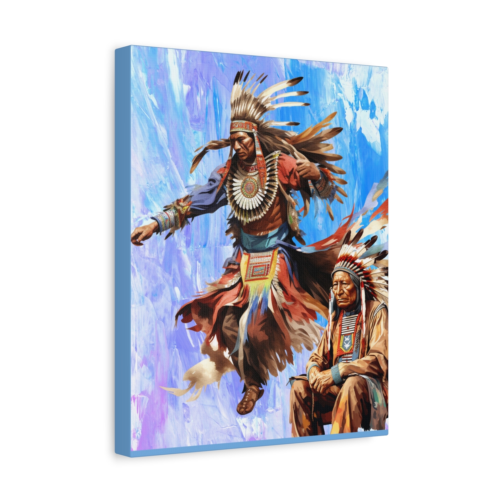 Native American Spirit Dance Canvas Wall Art, Cultural Decor, Tribal Artwork