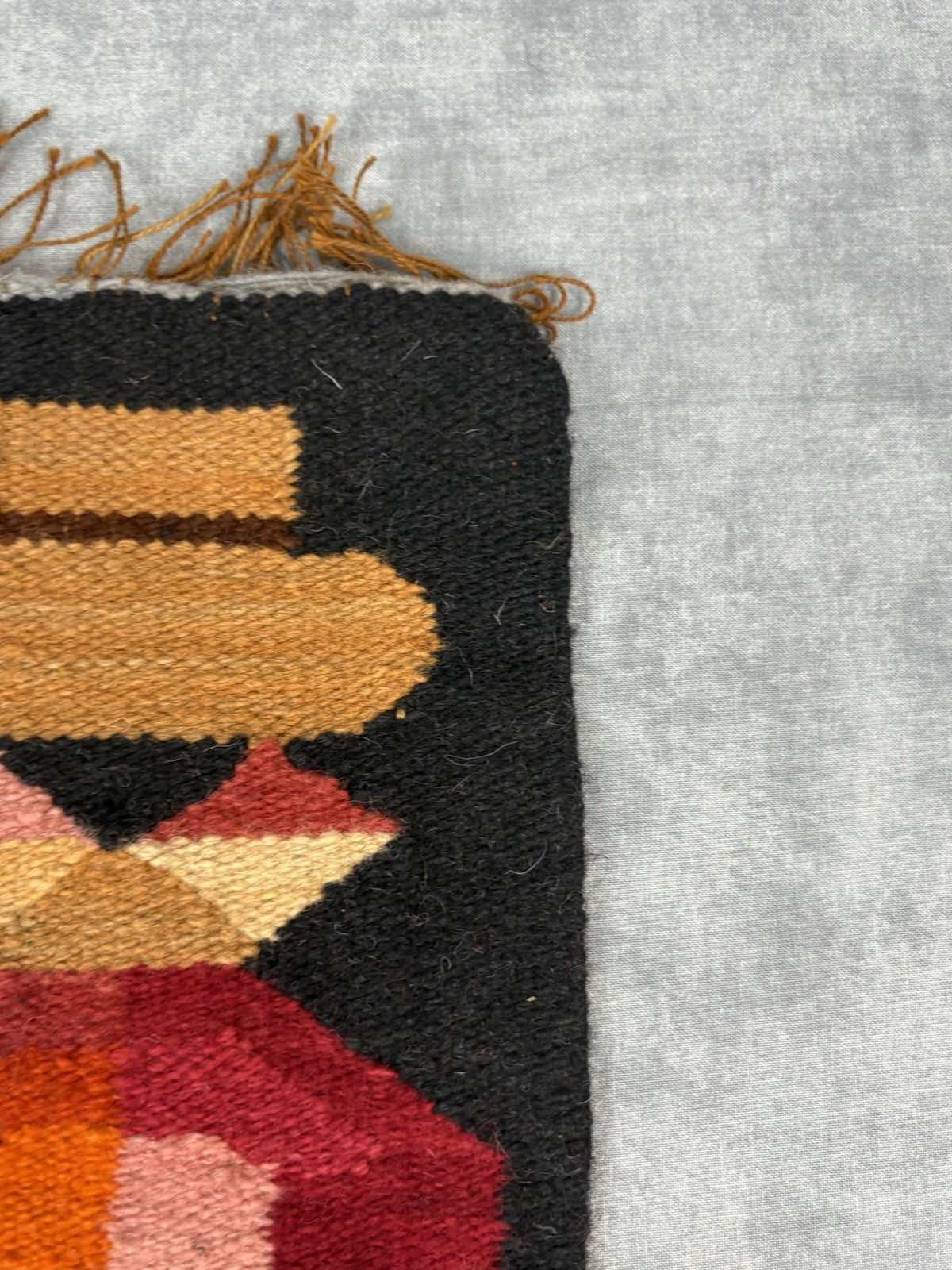 Vintage Southwestern Woven Wall Hanging Tapestry Geometric Folk Art 16×12