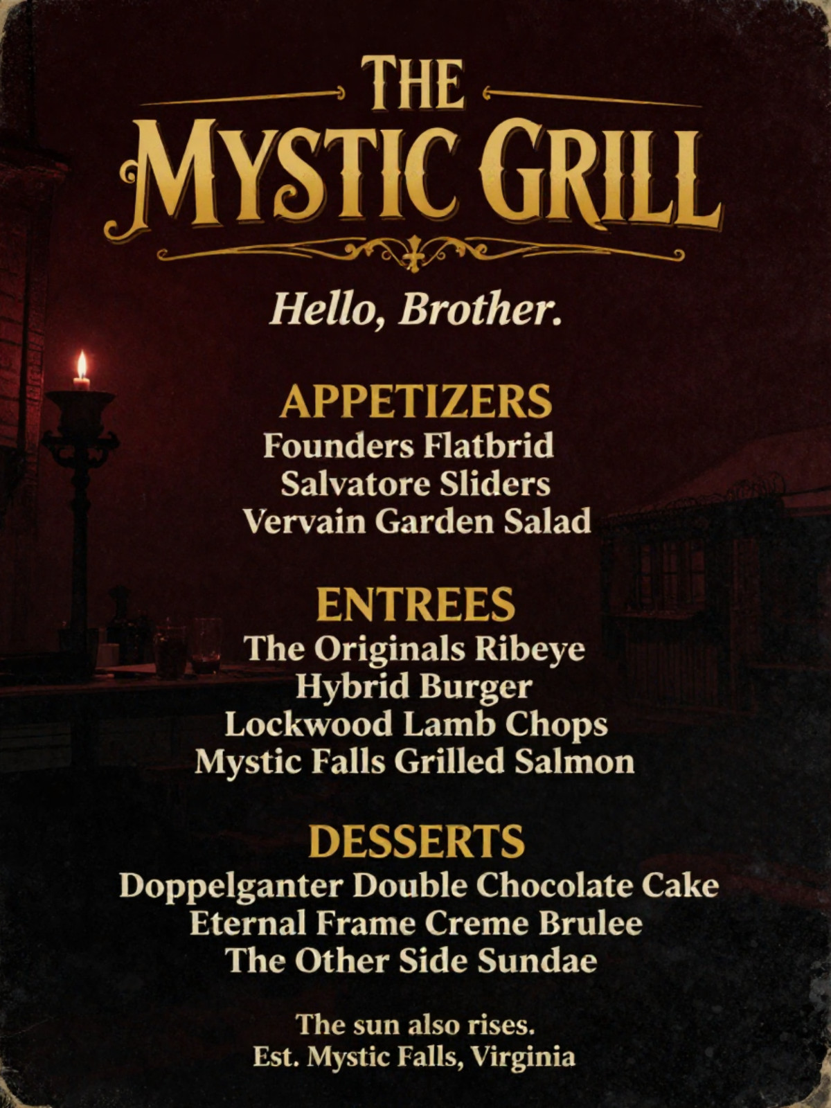 Vampire Diaries Menu Style Wall Collage Poster Print