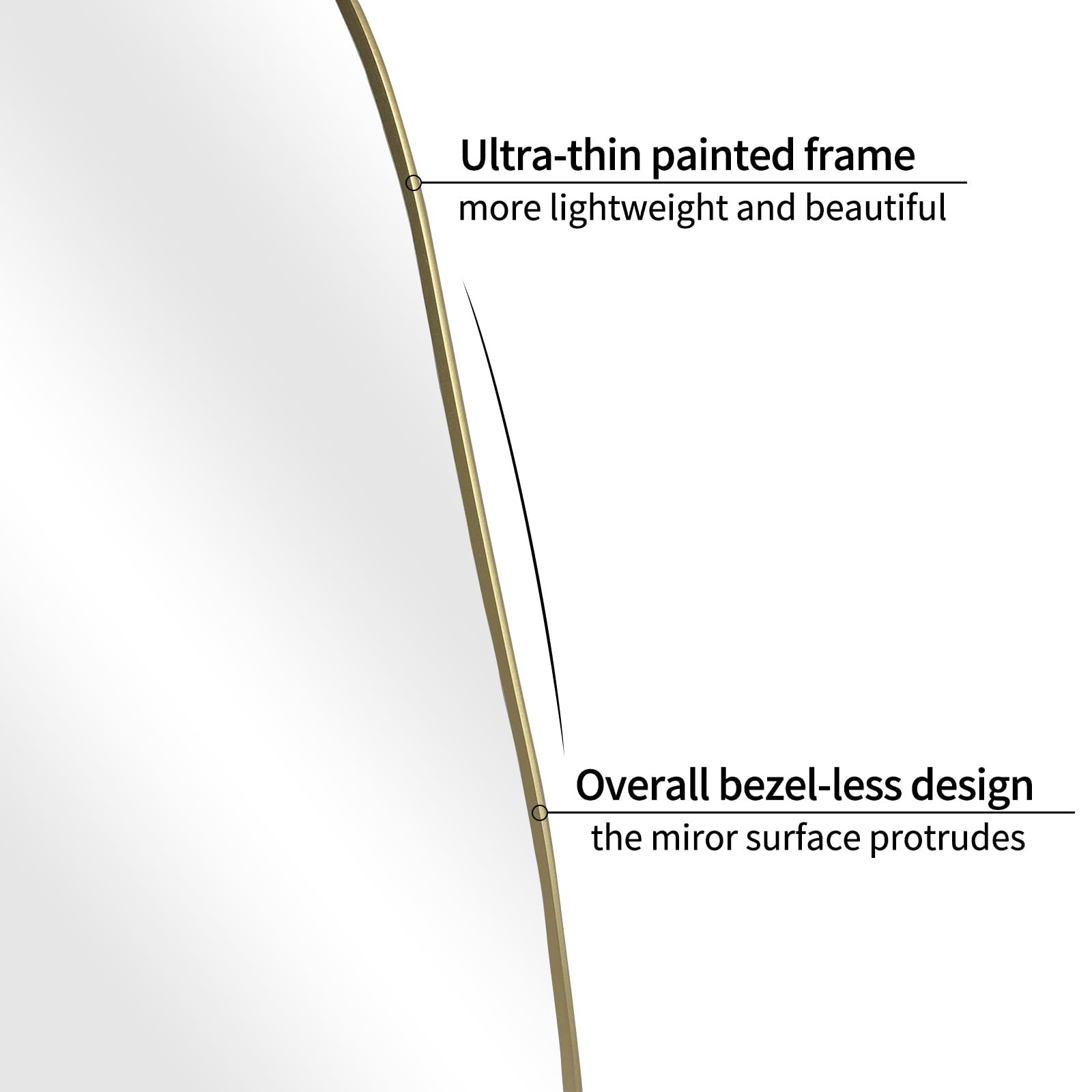 Irregular Wall Mirror, 33.5″x20.5″ Asymmetrical Frameless Decorative Mirror, …