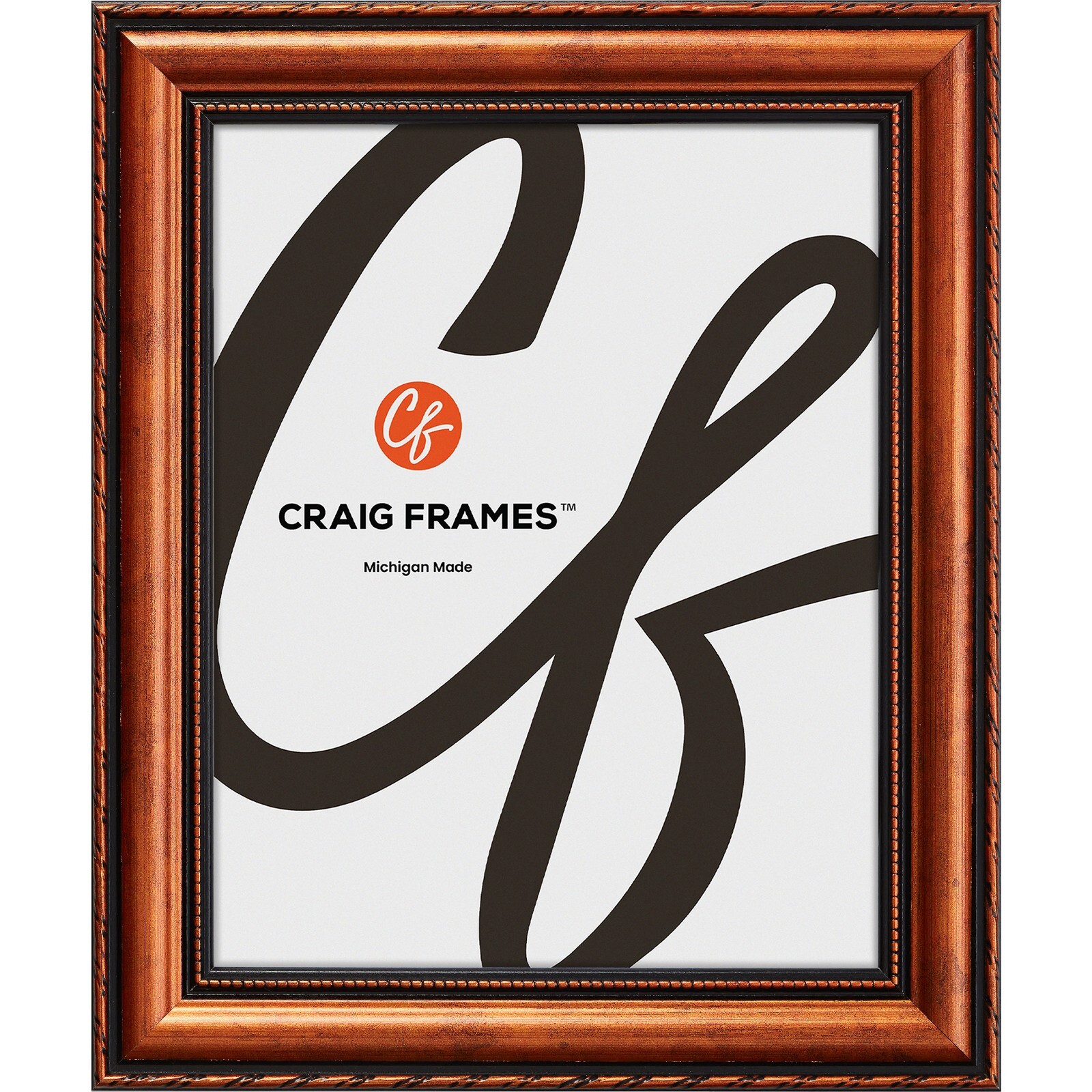 Victoria, 1.37″ Ornate Copper & Black Picture Frame, Common Sizes 4×5 – 24×36