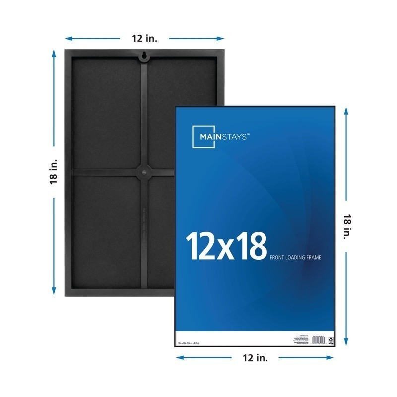 12×18 Front Loading Picture Frame Durable Plastic Wall Art Display Gallery Frame