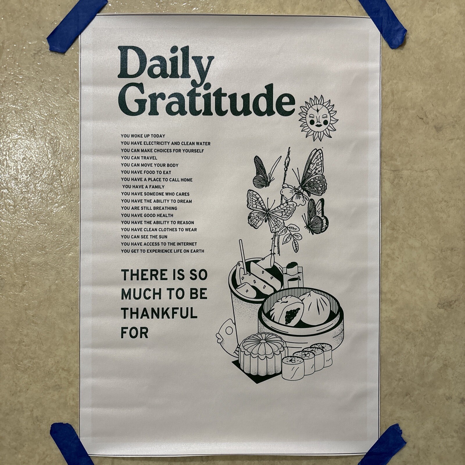 Daily Gratitude ✅ Quote Positive Inspirational Poster Canvas Wall Art ✅ 12×18 in