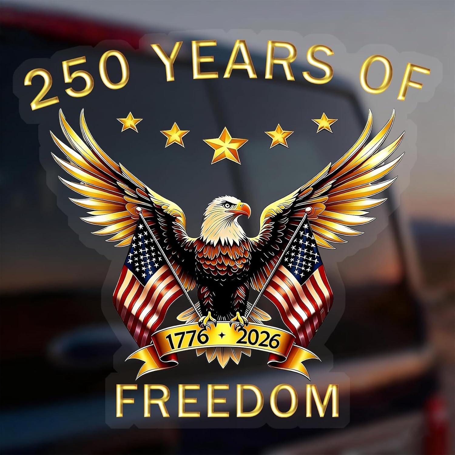 250th Anniversary of America Merchandise Car Window Decal Sticker 2 Pack, 177…
