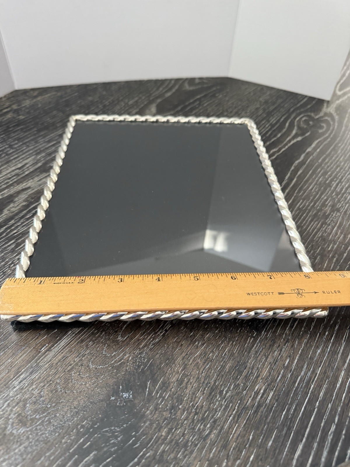 Pottery Barn Twisted Rope Silver Plated Photo Frame Tabletop 8” x 10”