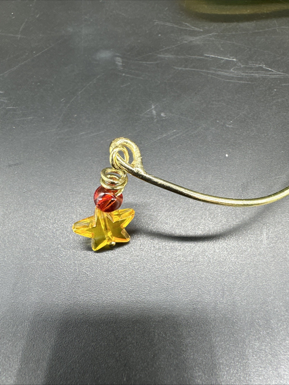 Hanging Fused Stained Glass Angel Wired Suncatcher Colorful Glass Beads 14.5″