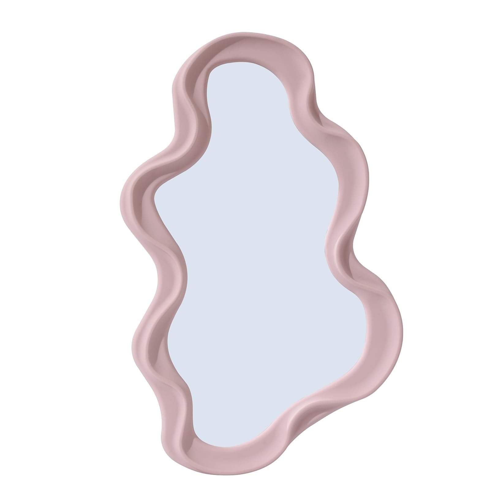Funky Wavy Mirror 16″x10″ Pink Irregular Wall Hanging Mirror Special-Shaped V