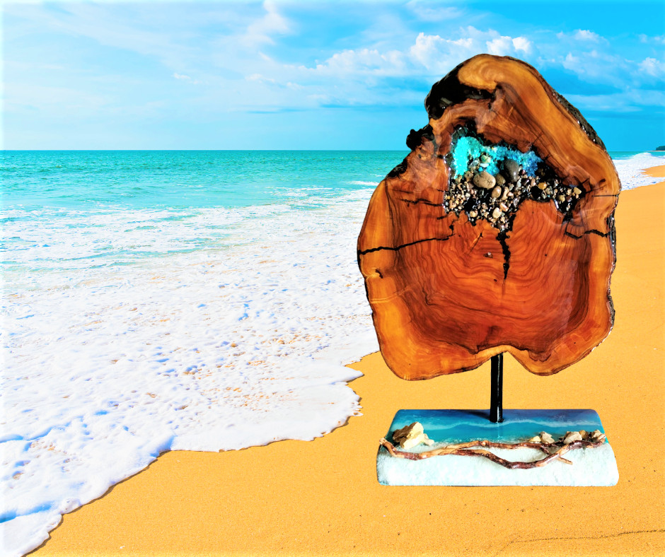 14×17 inc. Unique Olive Wood Sculpture ,Abstract Natural Wood Sculpture, Gift