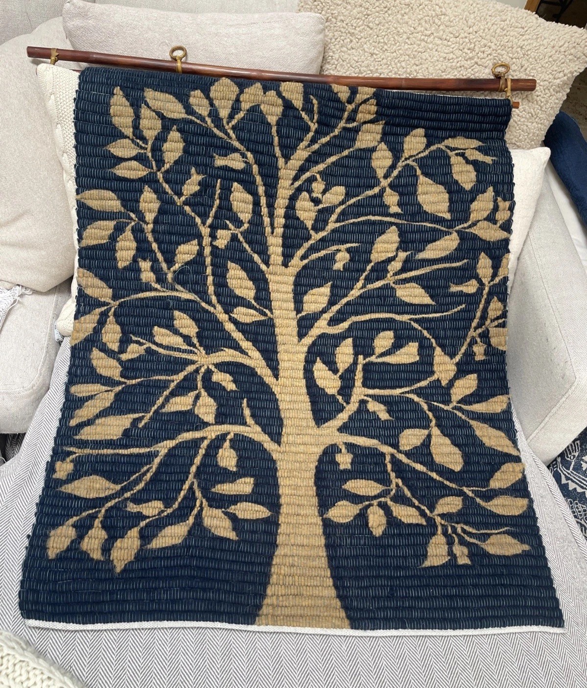 $ 175 VTG AWAOKUNA ARTISANS SUNLIT BRANCHES HANDMADE WOOL WALL HANGING PERU NEW
