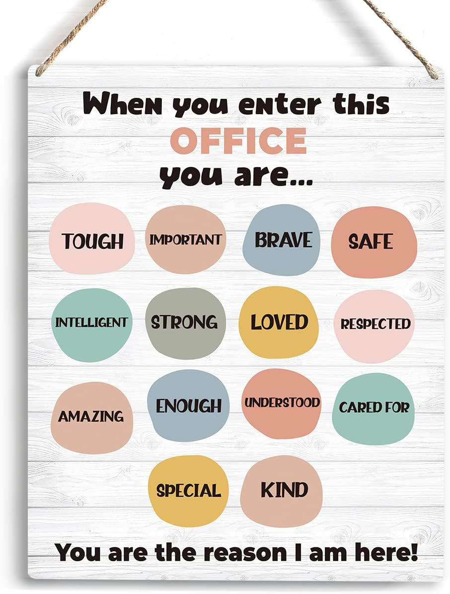 Therapy Office Decor School Counselor Office Sign 8X10 Inch Modern, Contemporary