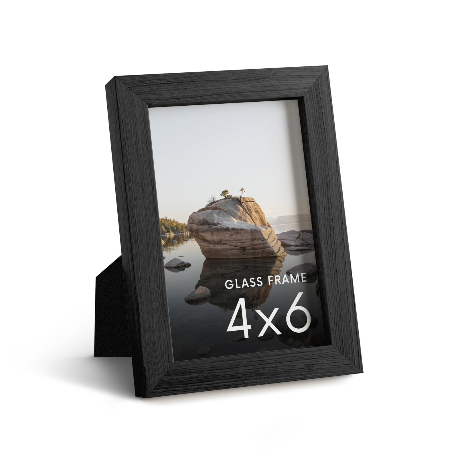 4×6 Picture Frame with Real Glass and Black Oak – Oak 4×6 Tabletop Frame – In…