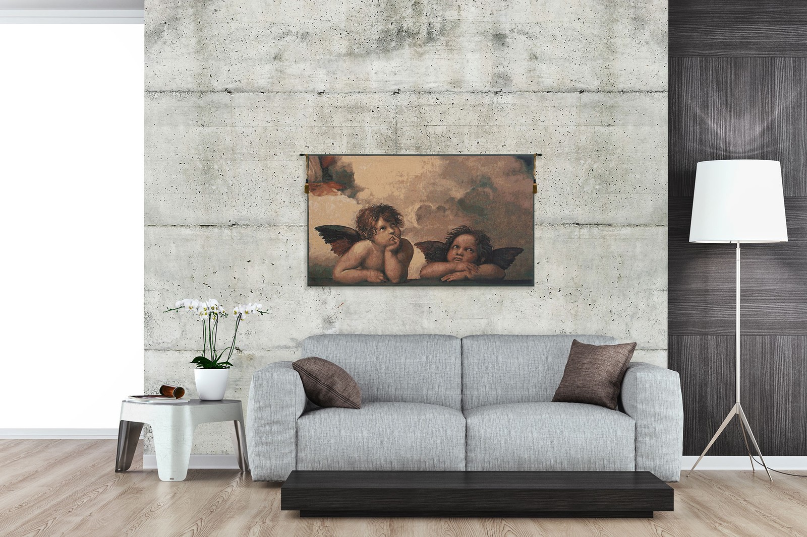 Angels Altarpiece Vertical Belgian Tapestry Wall Hanging Religious Home Decor