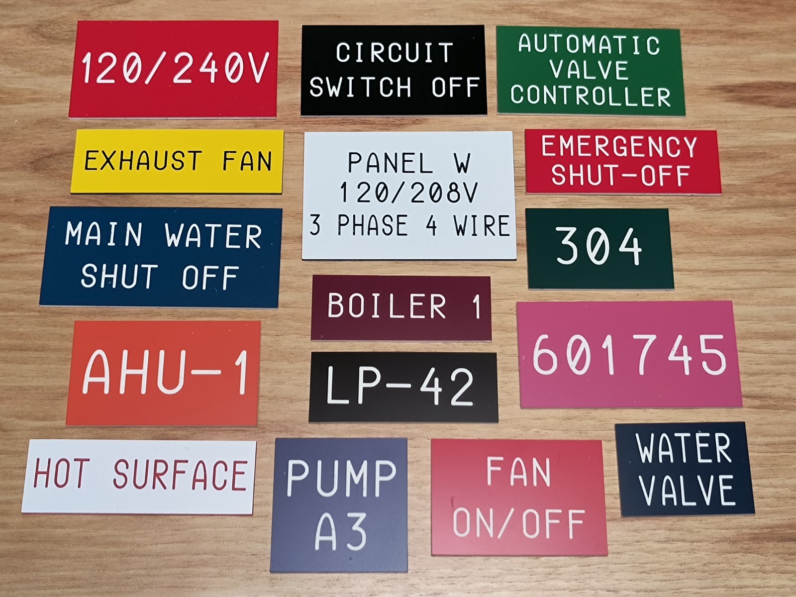 Custom Engraved Industrial Nameplate / Tag Sign Plaque Plate Label Placard