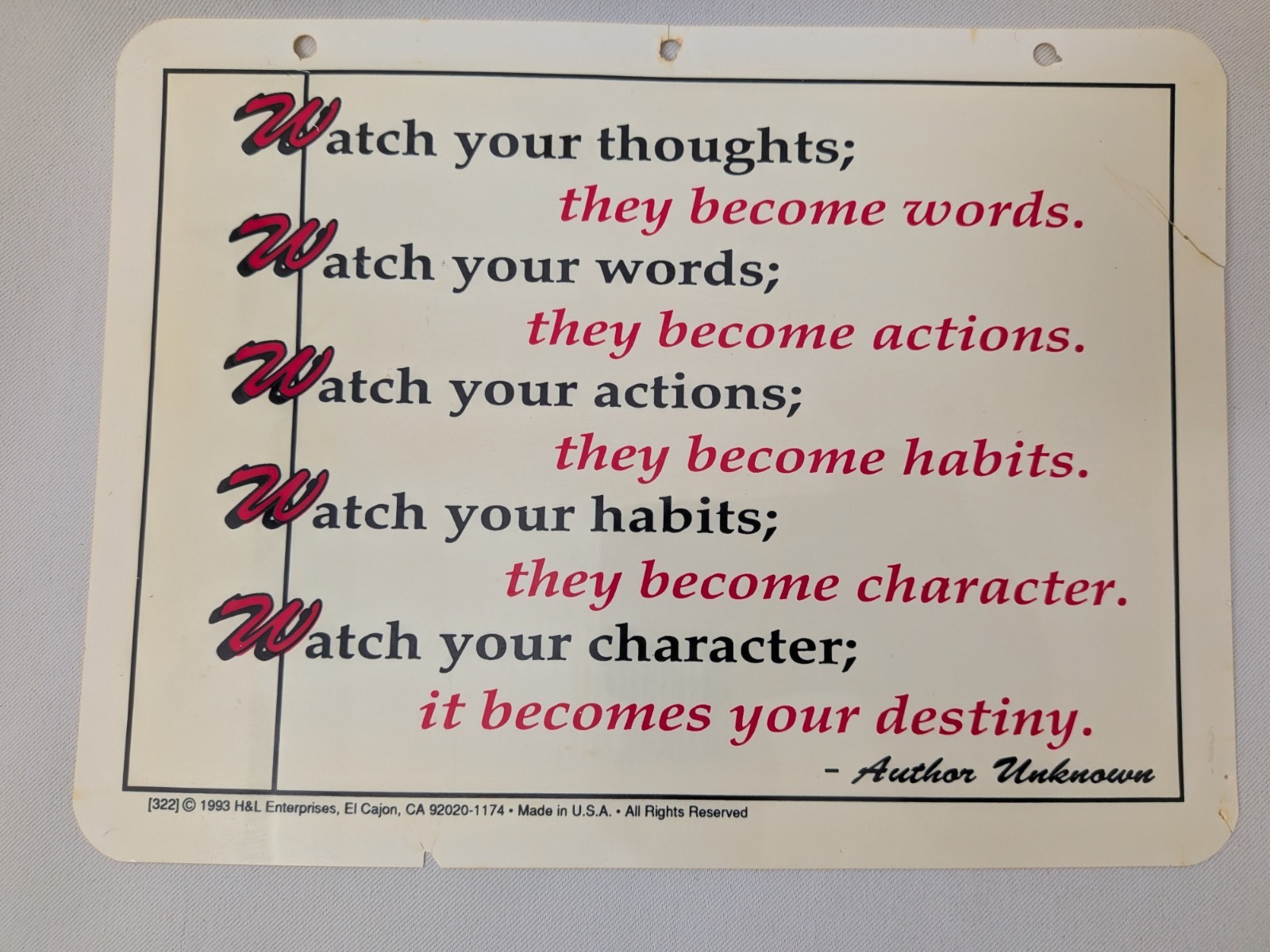 Vintage 1993 Watch Sign Hershey Park PA Character Destiny USA FAST Shipping