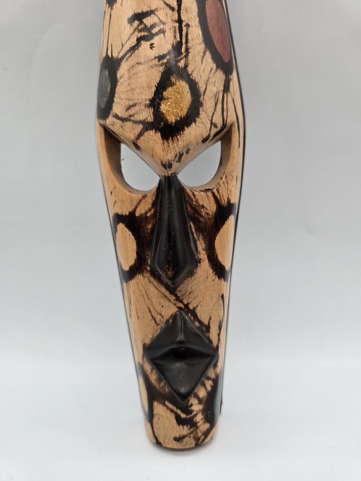 Vintage 13″ Tribal Style Hand Painted Wall Mask – African Ethnic Art Decor