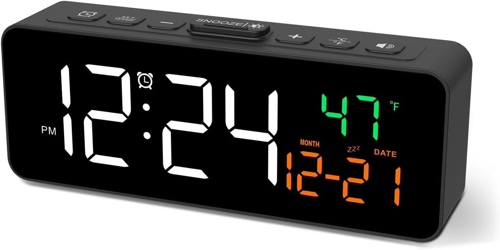 3-In-1 Digital Clocks for Living Room with Temperature, Date & Time Display – 4