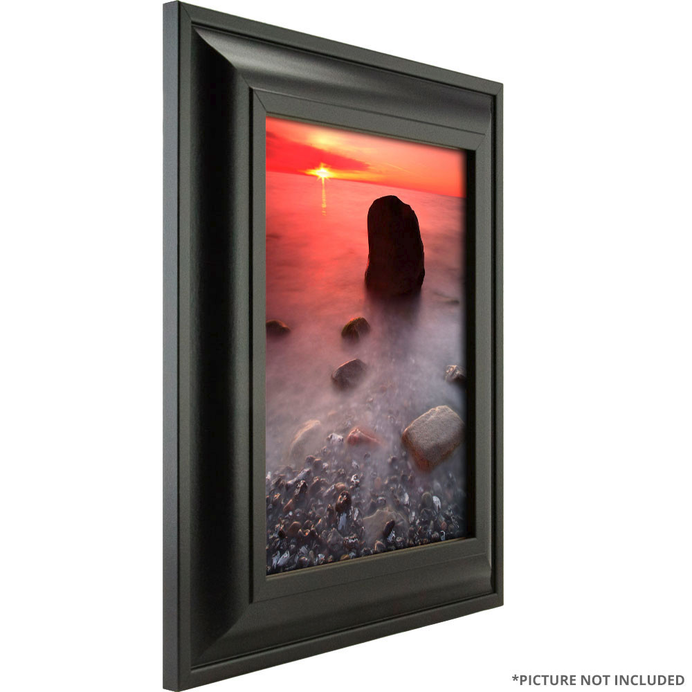 Contemporary Upscale, 2″ Satin Black Picture Frames, Common Sizes, 4×5-24×36,
