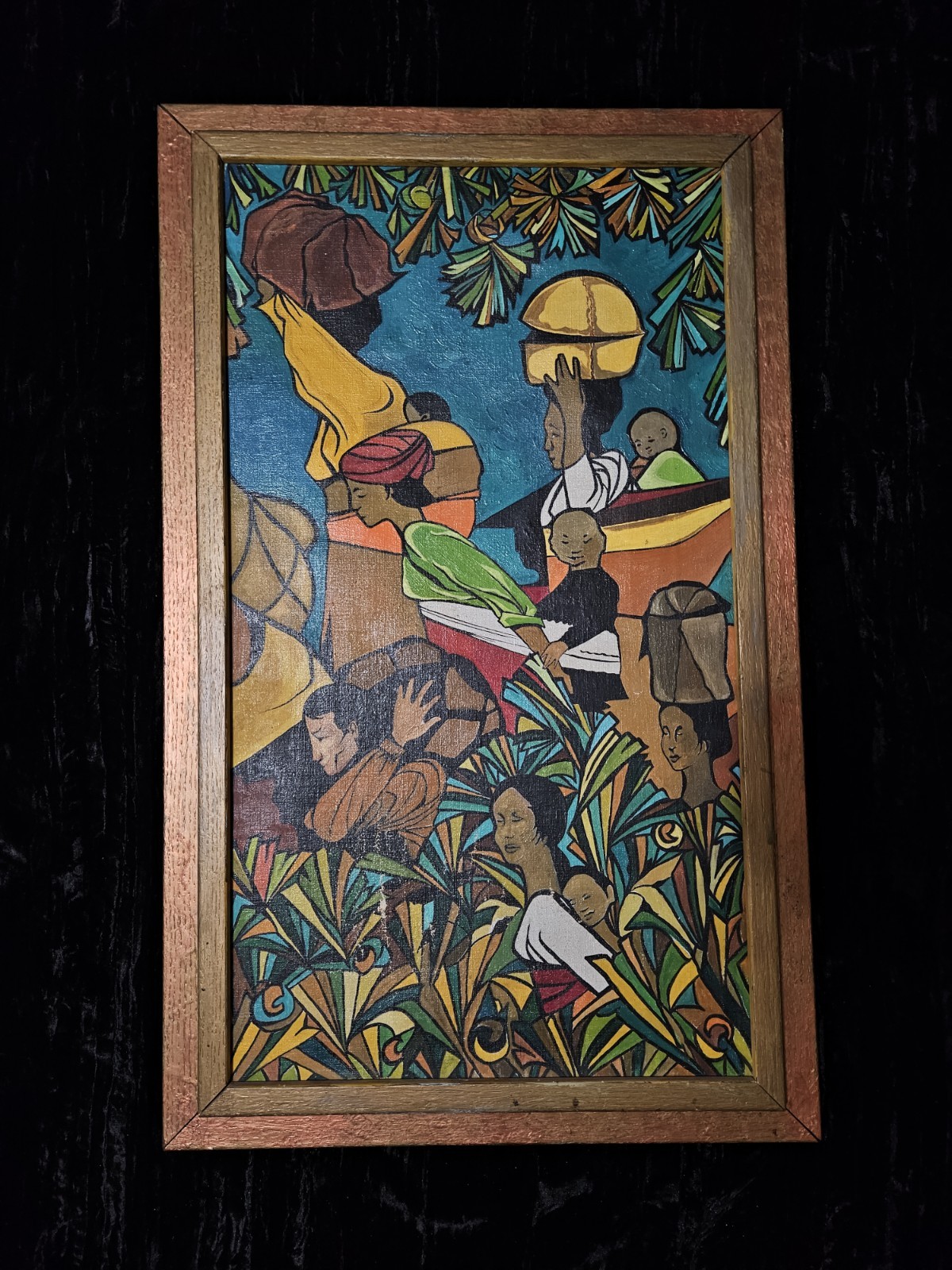 Haitian folk art painting Signed by Haner