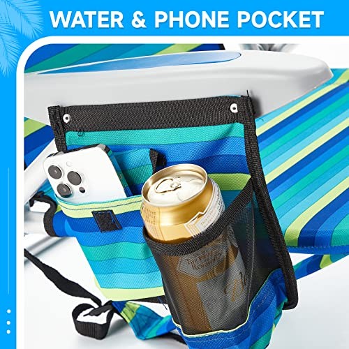 2 Pack Lightweight Portable Camping Beach Chair for Adults, Outdoor Lay Flat