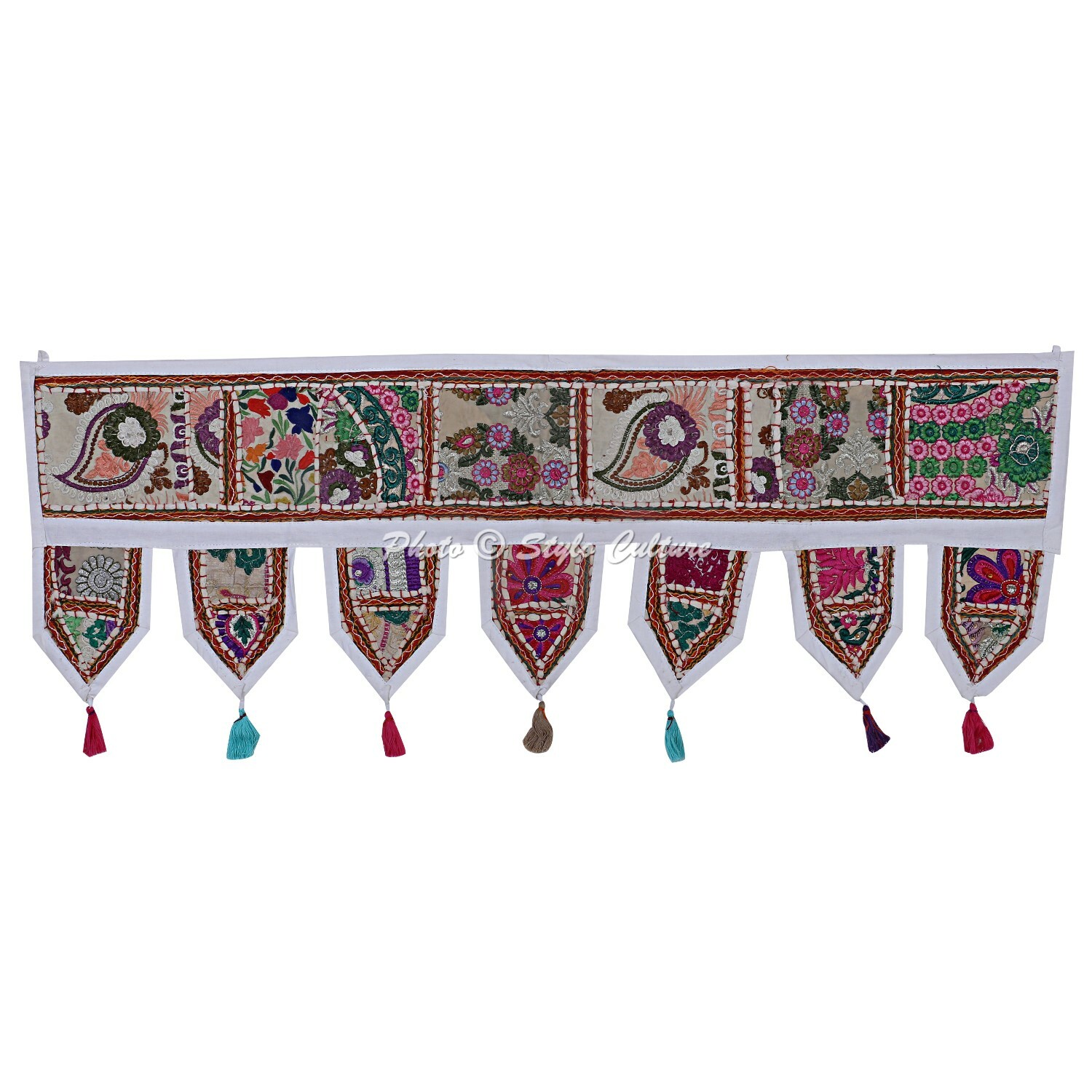 Ethnic Cotton Door Hanging Toran Bohemian Patchwork Embroidered Home Decor