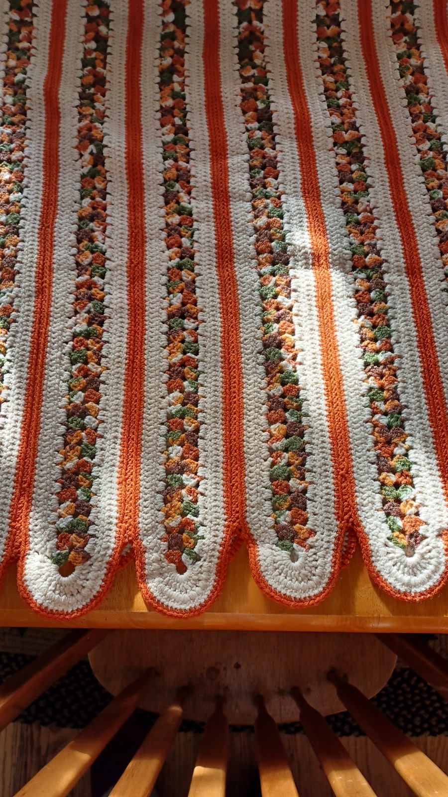 Homemade Afghan Blanket/ Throw Fall Colors 62×53