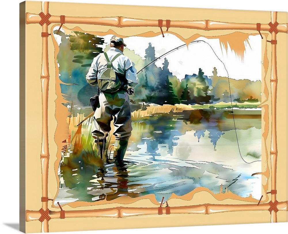 Madison River Montana Fishing Art Print Gallery Canvas Wrap Art Print