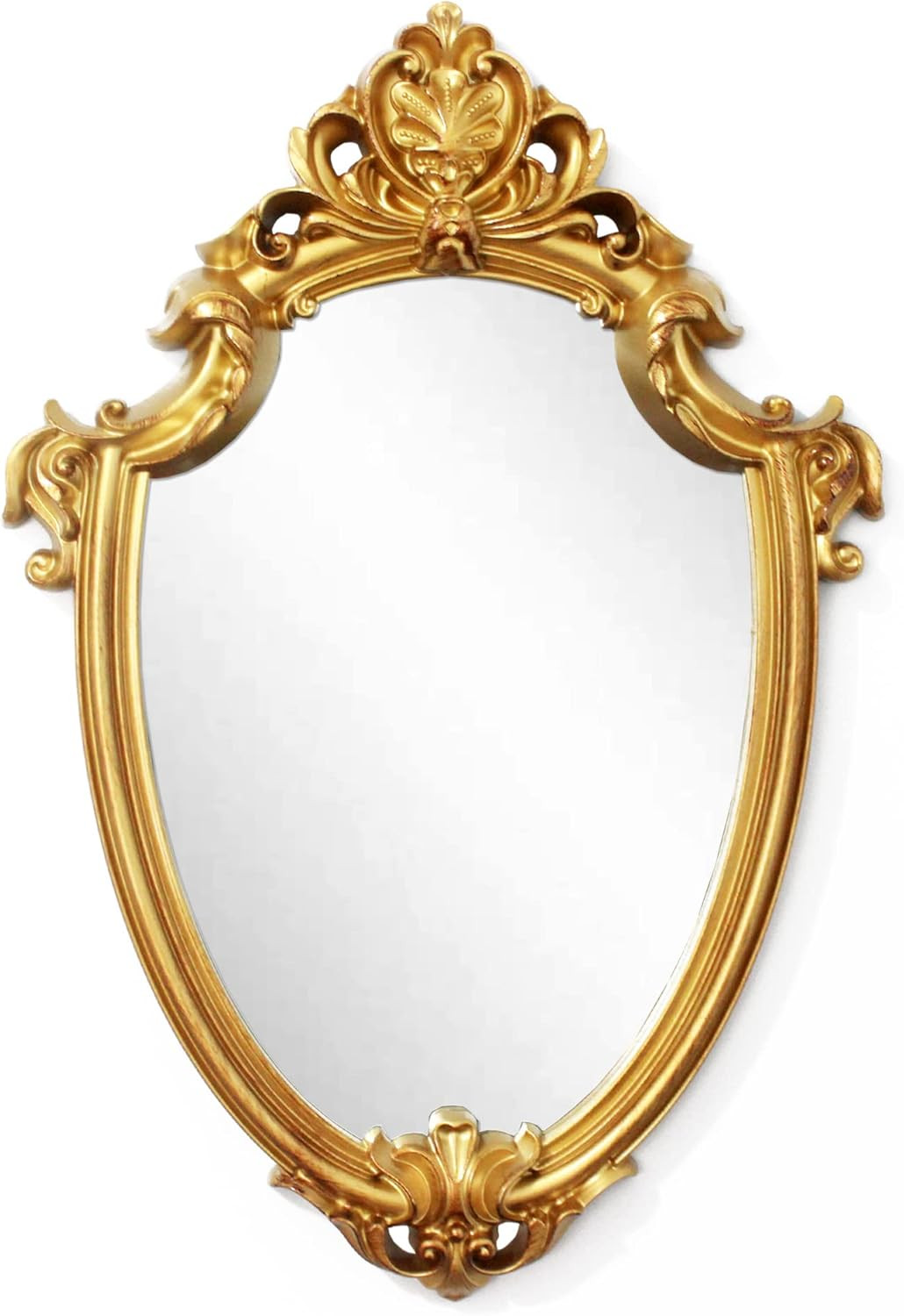 16.5 X 11 Inch Vintage Antique Decorative Wall Mirror – Shield Shape (Brush Gold