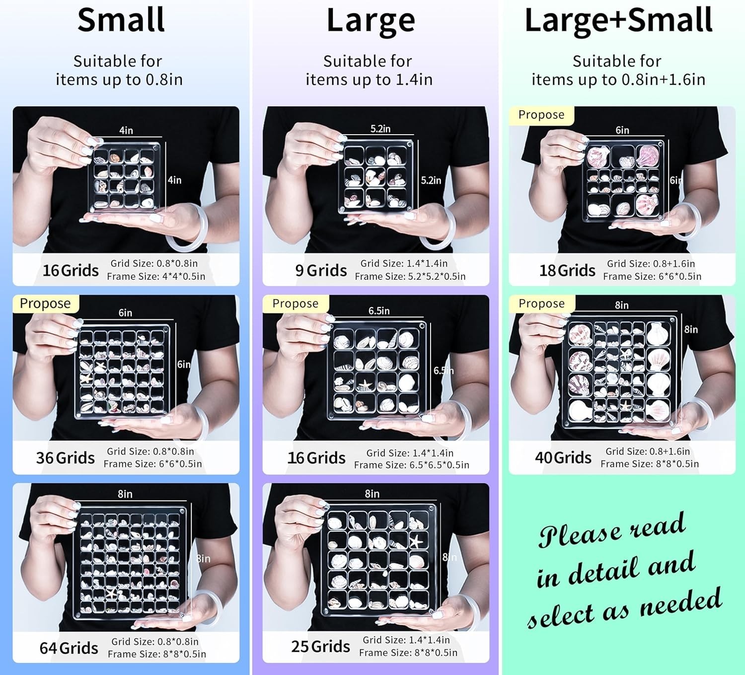 Water-Resistant Acrylic Shadow Box with Magnetic Switch for Beach Treasures