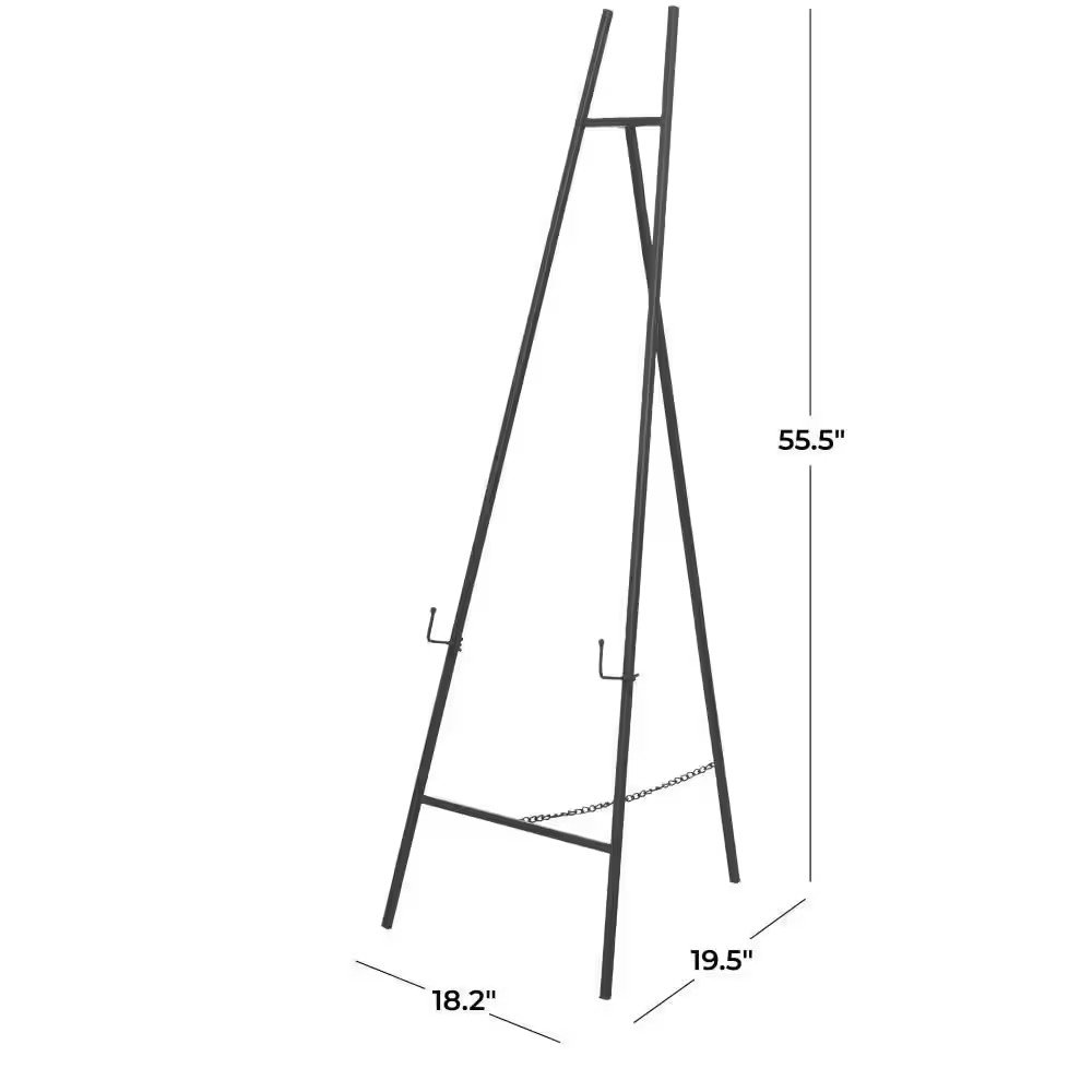 56 In. Black Metal Display 3 Tier Geometric Easel