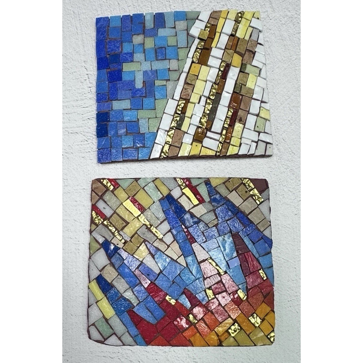 Artisan Mosaic Smalti Glass Tiles Colorful Abstract Andamento Wall Decor OOAK