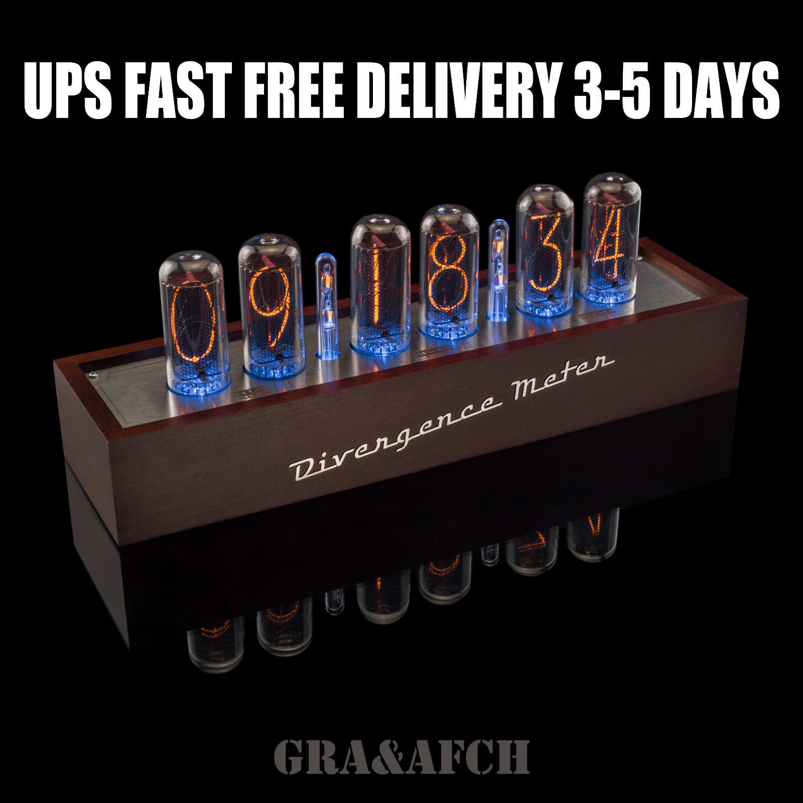 IN-18 Nixie Tube Clock Wooden Case 12/24H Slot Machine FREE Shipping 3-5 Days