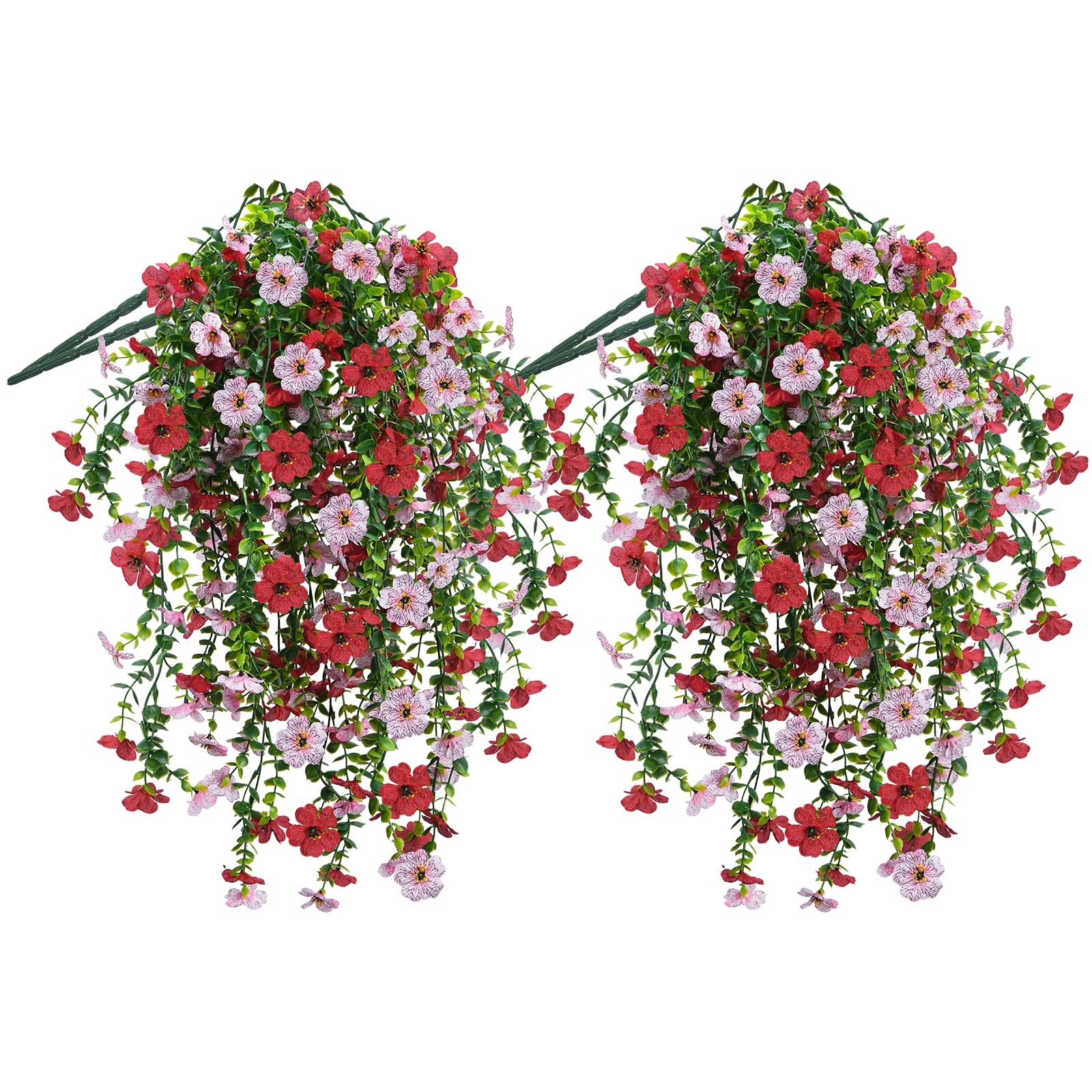 4 Pcs Artificial Hanging Flowers for Outdoors in Pot, 30in UV Resistant Faux …