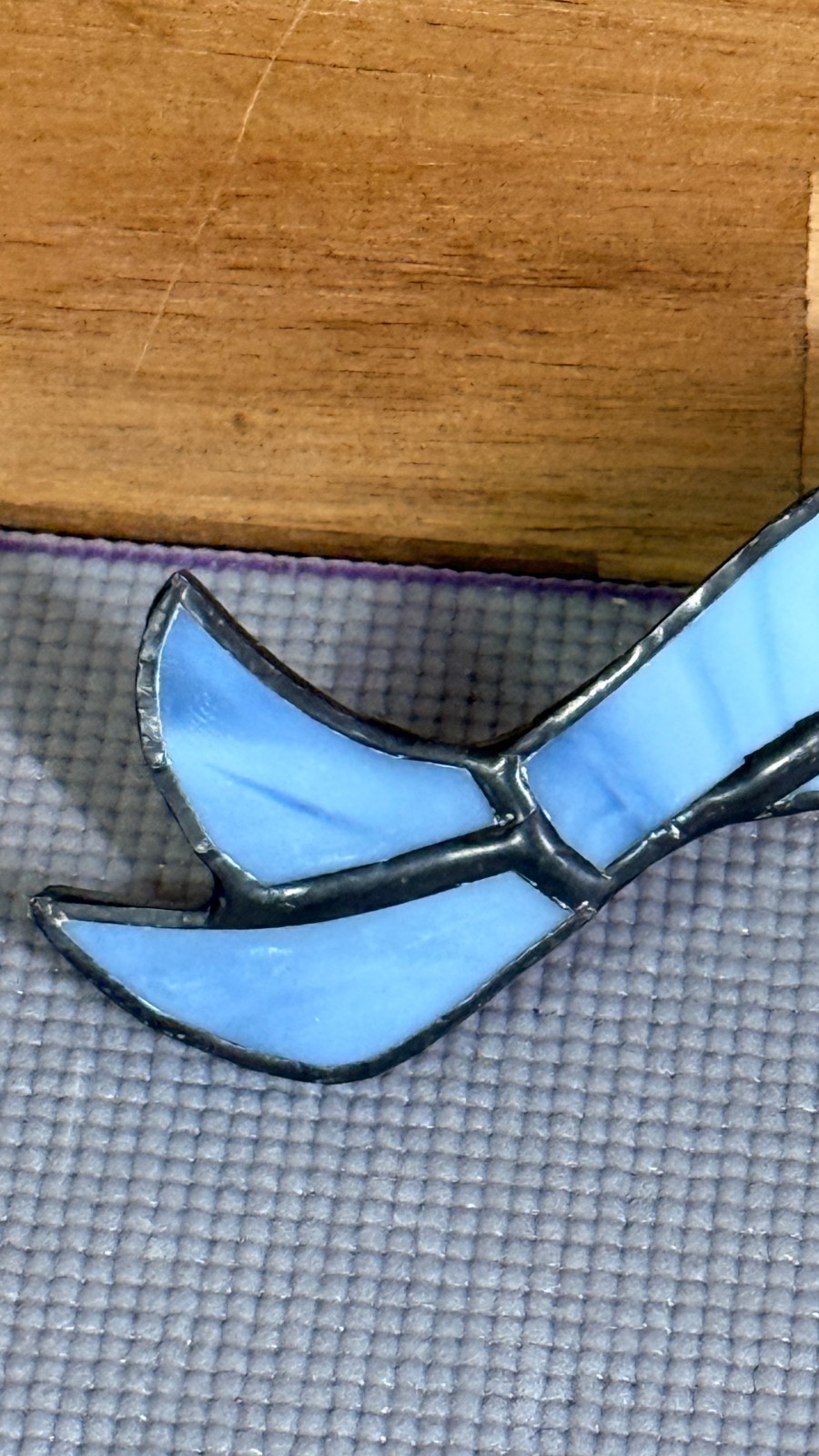 Blue Dolphin Stained Glass Suncatcher Window Hanging Suction Cup 5in