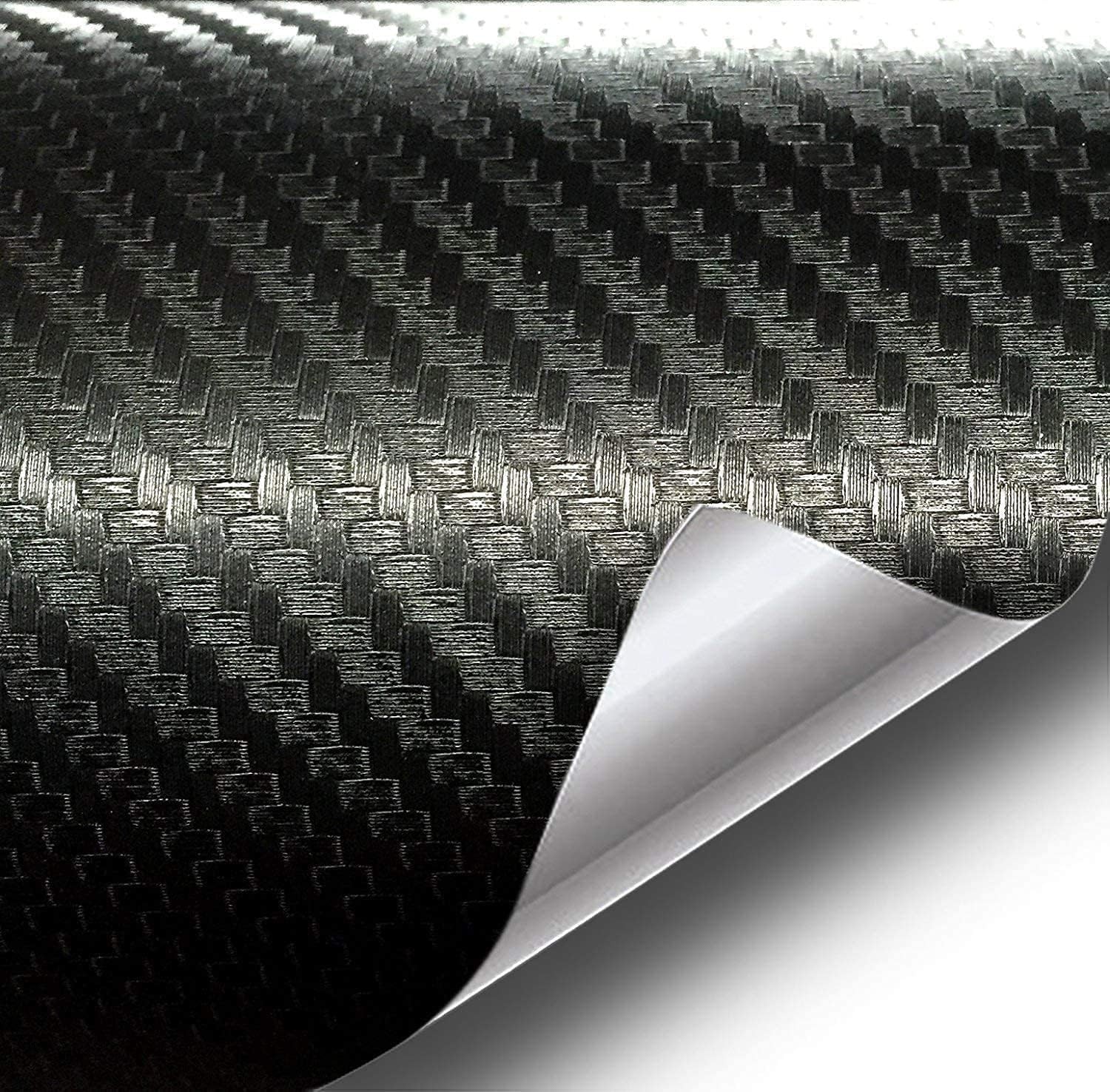 VViViD Black Carbon Fiber Air-Release Adhesive Vinyl Tape Roll (1/2 Inch x 20ft)