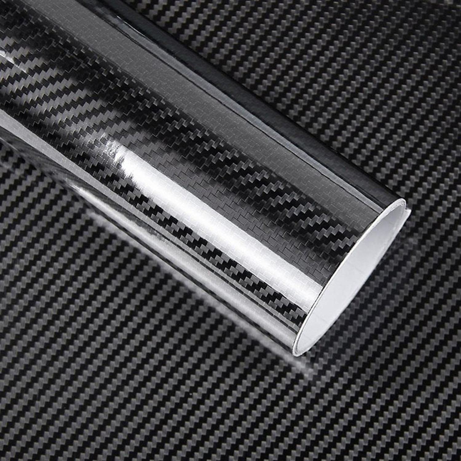 LZLRUN 5D Gloss Black Carbon Fiber Vinyl Wrap with Air Release – Outdoor Rate…