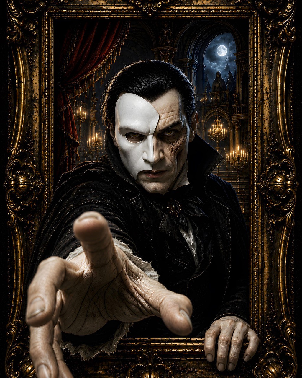 Phantom of the Opera Poster Gothic Horror Wall Art Haunted Portrait Print 24×36