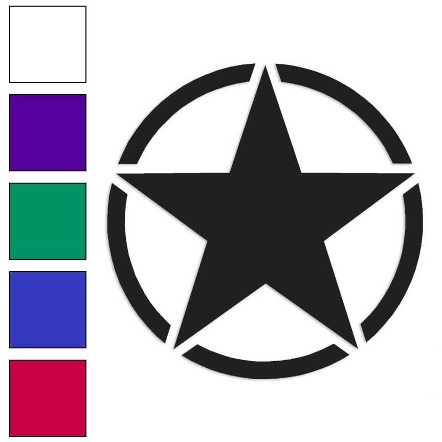 Army Star, Vinyl Decal Sticker, Multiple Colors & Sizes #69