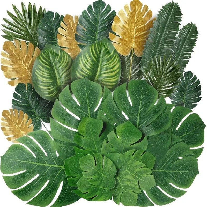10Pcs Artificial Monstera Leaf Party Decorations 30x20cm For Party Decoration