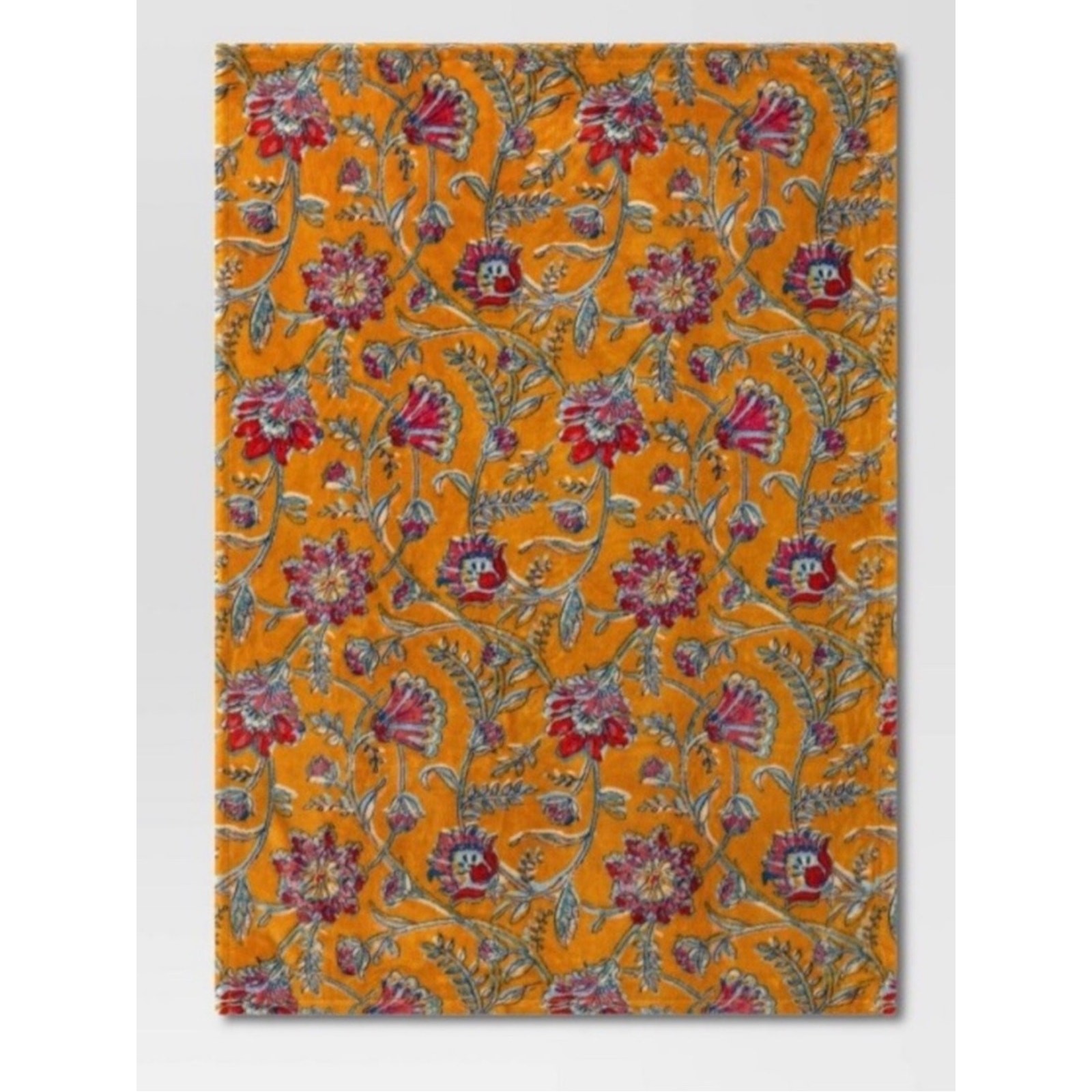 Oversized Printed Gold Floral Primalush Throw Blanket – Target Threshold