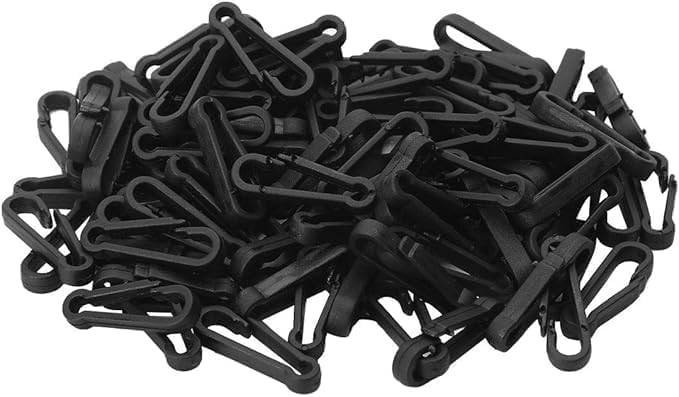 100 Pcs Black Mini Hanging Buckle Plastic Backpack Clasps for Paracord Keychain