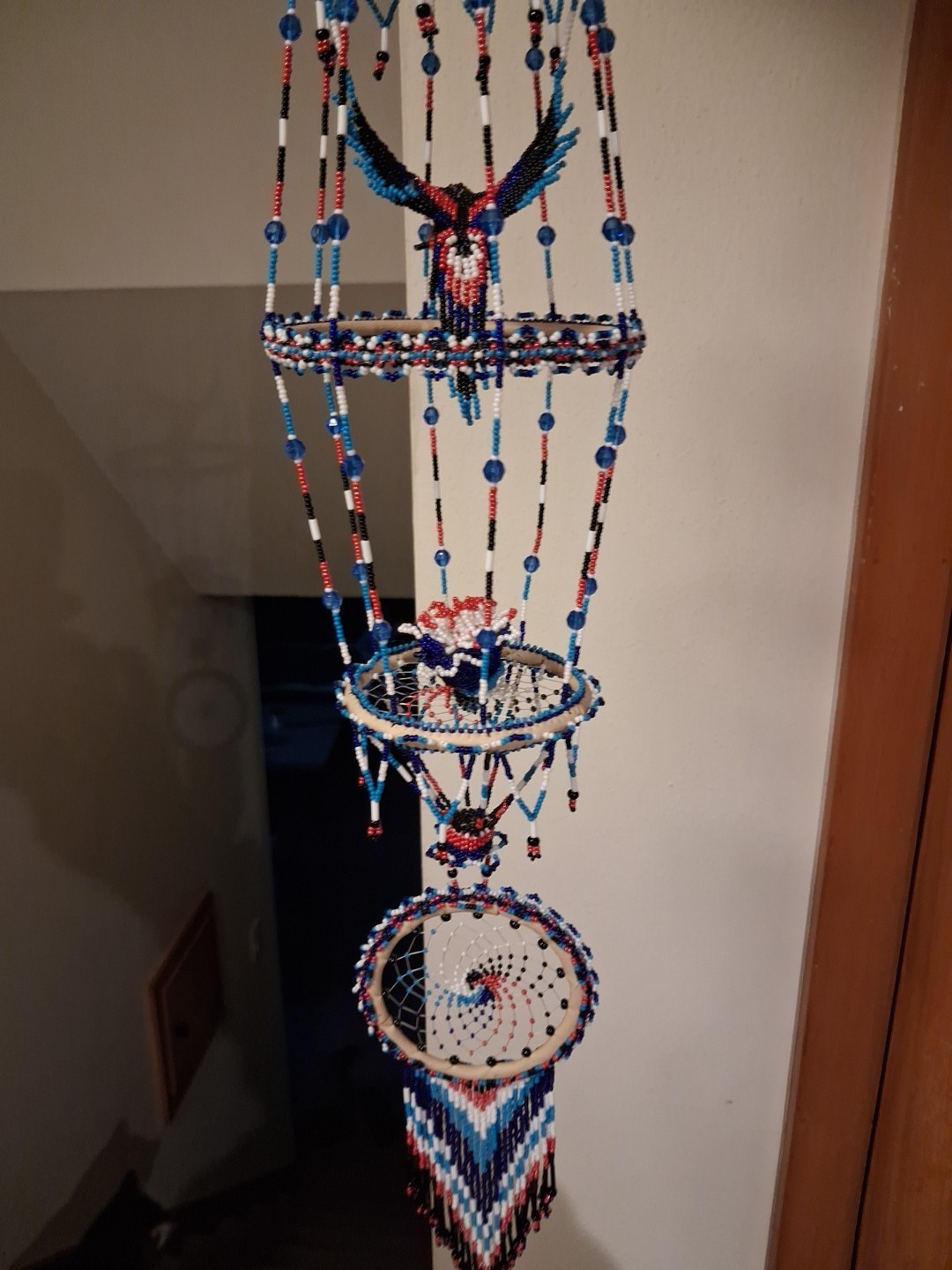 Beaded Hanging Mobile Dream Catcher Style Wall Decor, Multicolor Adults