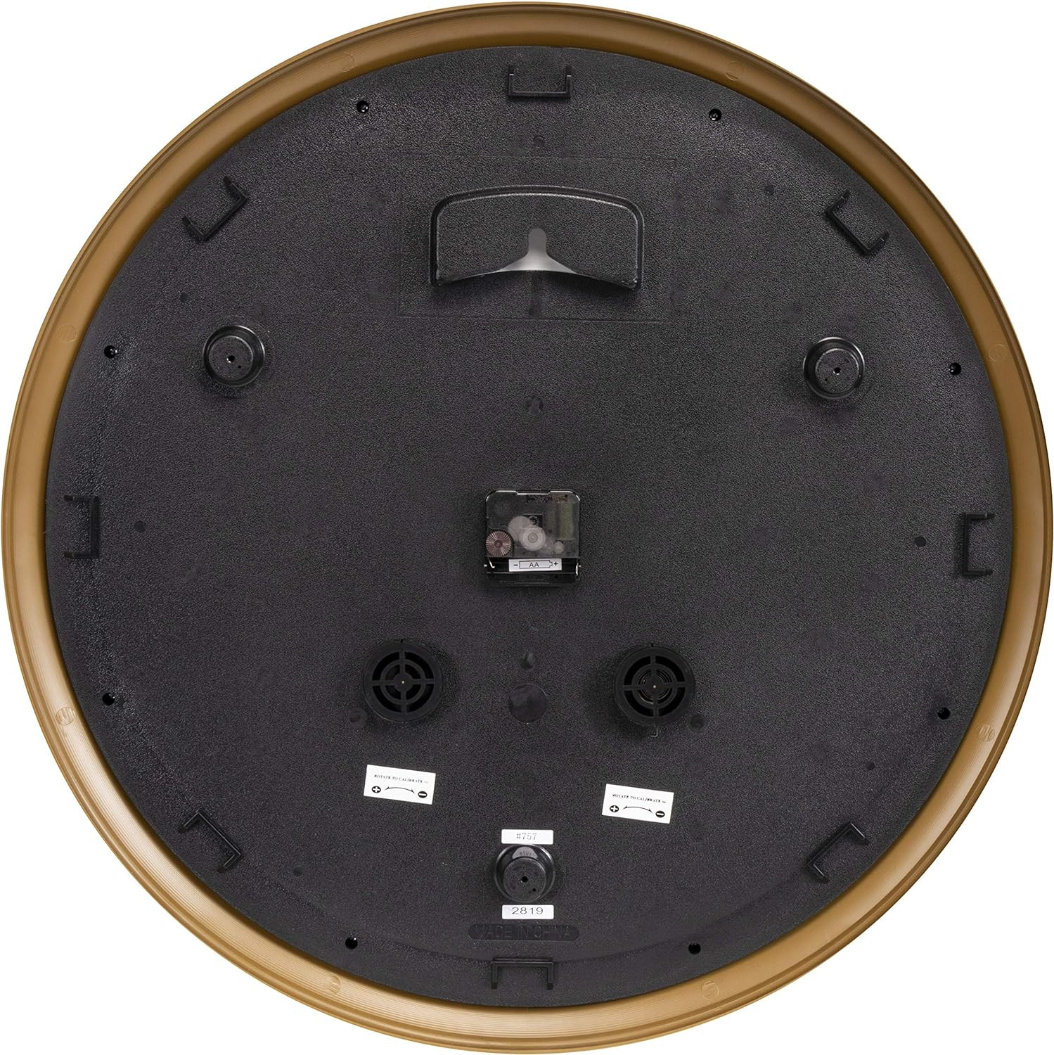 75473 24-Inch Weathered Black Wall Clock with Thermometer and Hygrometer