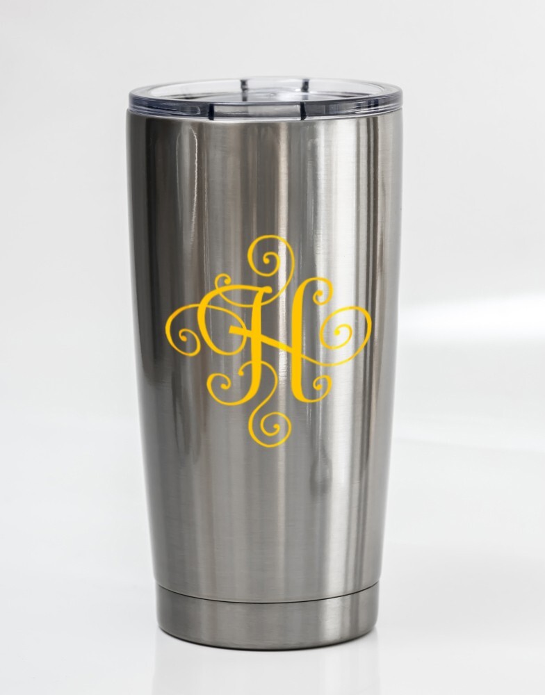 SCROLL MONOGRAM INITIAL Vinyl Decal Sticker – Decorative Letter Script Lettering