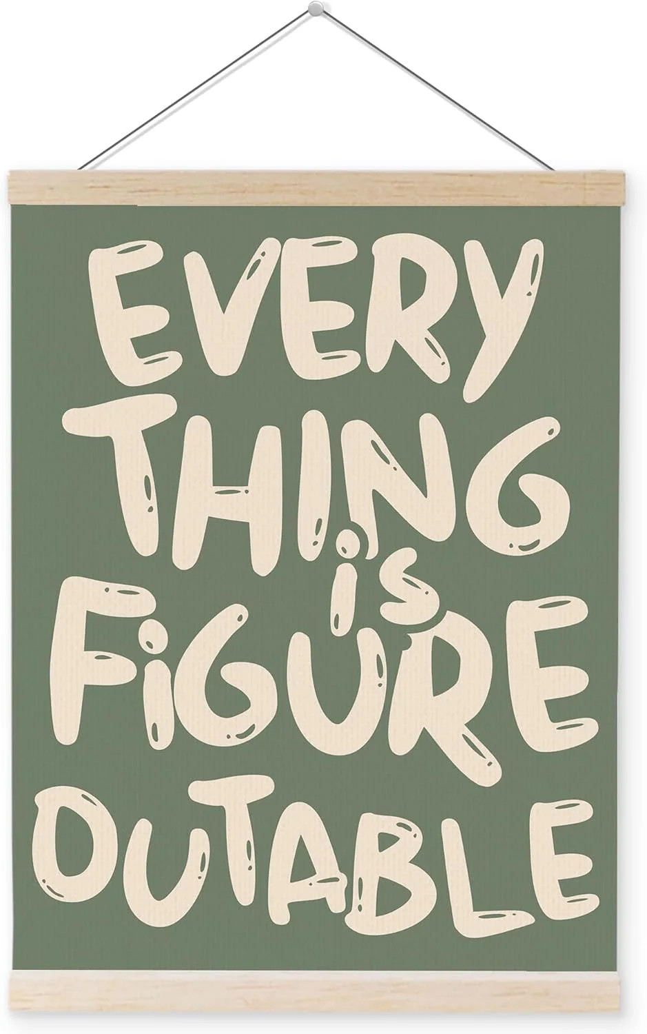 Everything is Figureoutable Inspirational Wall Art Poster Frame Office Decor