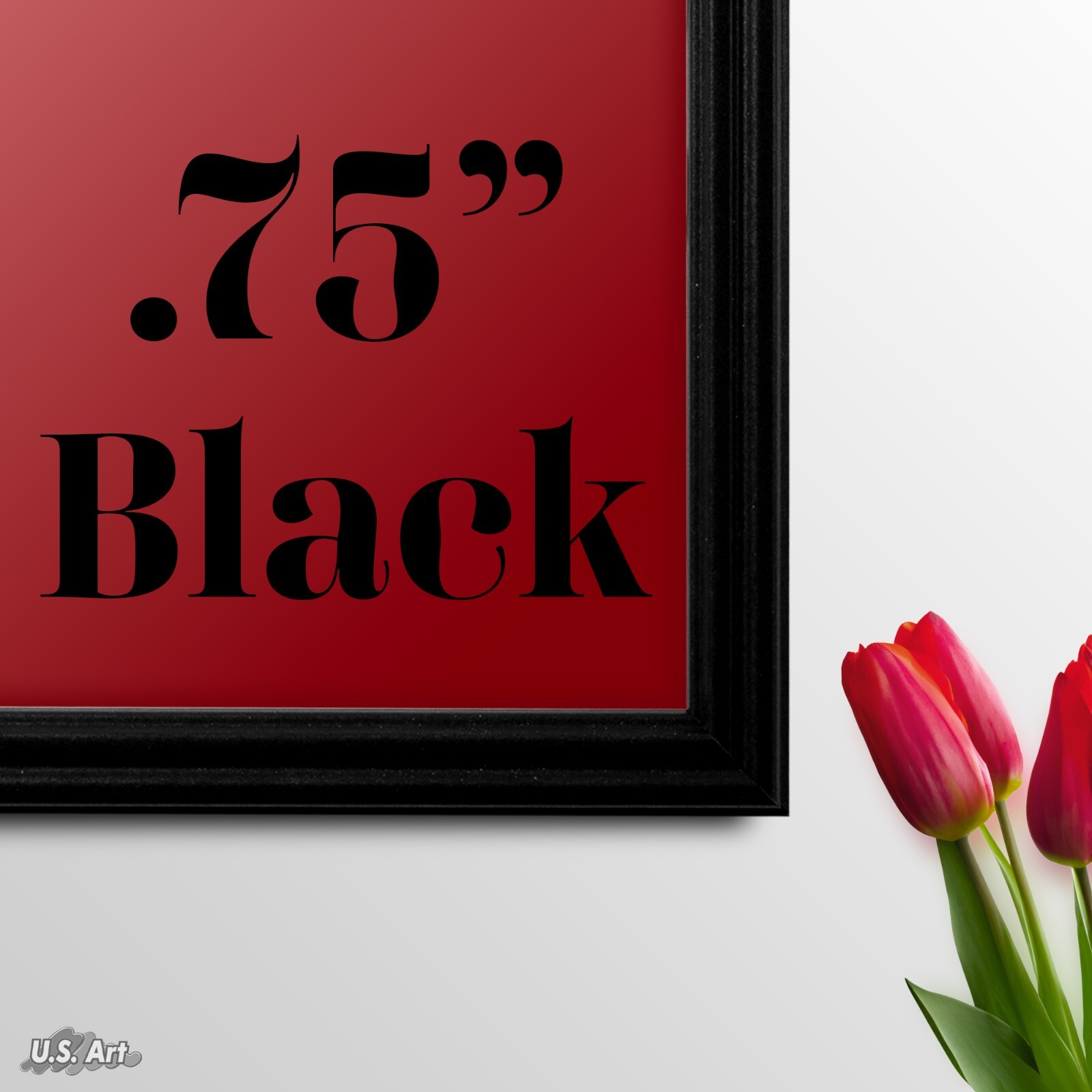 US ART Frames 0.75″ Black Solid Poplar Wood Picture Poster Frames S-B